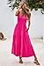 Halife Summer Dress Casual Womens Fashion Sleeveless Dresses with Pockets Adjustable Spaghetti Strap Long Tiered Maxi Dress Hot Pink S