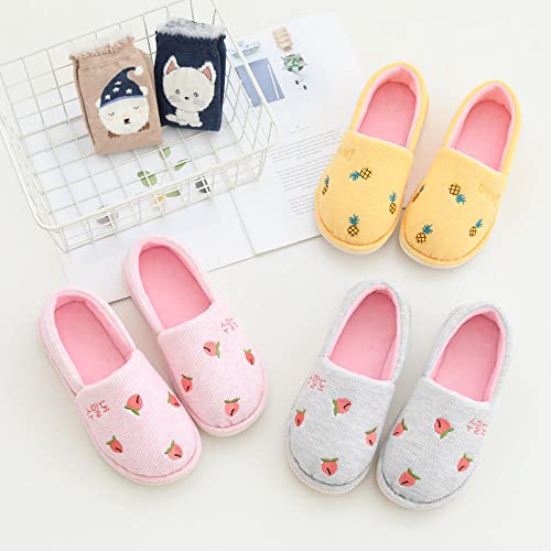 Lightweight House Shoes,Cute and Simple Confinement Shoes, Thick-Soled Warm Cotton Slippers for Pregnant Women-Yellow_37-38,Diabetic Slippers2