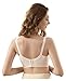 iloveSIA Nursing Bras for Breastfeeding, Seamless Supportive Padded Bra for Pregnancy, Comfy Women Sleep Bralette for Mom Maternity Postpartum Full Coverage Black Pink Nude Size M