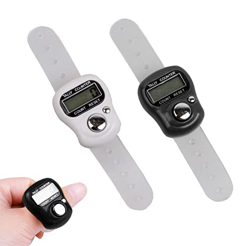 BAOSROY Contador Manual,Contador Dedo,Contador de Filas,Contador Manual Dedo,Contador Digital Dedo,Contador de Dedo Electronico,LCD Contador para Puntuación de Golf,2 Piezas