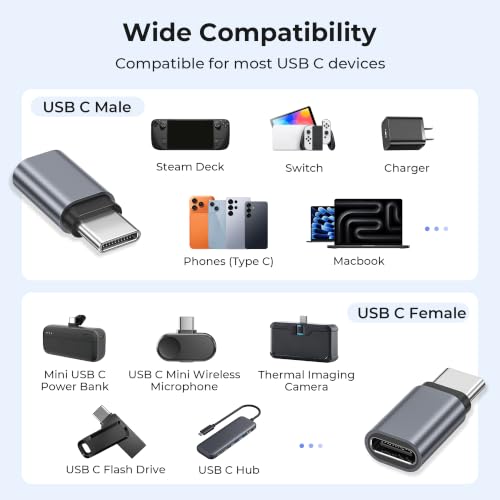 Image of Basesailor USB C to USB OTG Adapter (Dual USB 3.0 Ports,2 Pack),Works with Thunderbolt 3 MacBook Pro,Chromebook,Microsoft Surface Go,Galaxy S10 S10E S9 S8 Plus Note 10 9 8,LG V50 G8,Google Pixel 3 XL