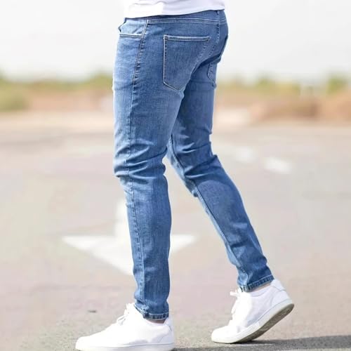 Mens Western Straight Leg Long Leg Pants Jeans for Man Faux Denim Work Out Gym Running Winter Fall 2025 Trendy Y2K4
