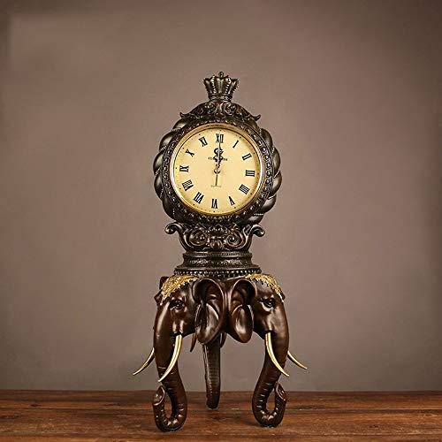 Retro Handwerk Glücklicher Elefant Mode Uhr Tisch Harz Dekoration TV Kabinett Weinschrank Dekoration Geschenke