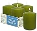 Hyoola Olive Green Pillar Candles 2x3 Inch - 4 Pack Unscented Pillar Candles Bulk - European Made