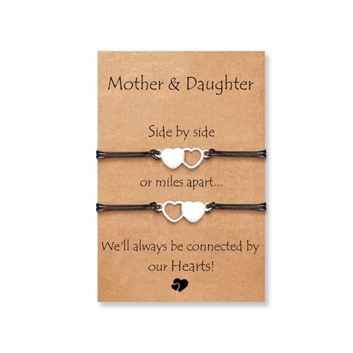 RAYSTAR Mother Daughter Bracelets Set for 2/3/4 Mothers Day Gifts for Mom from Daughter Mommy and Me Matching Wish Bracelets