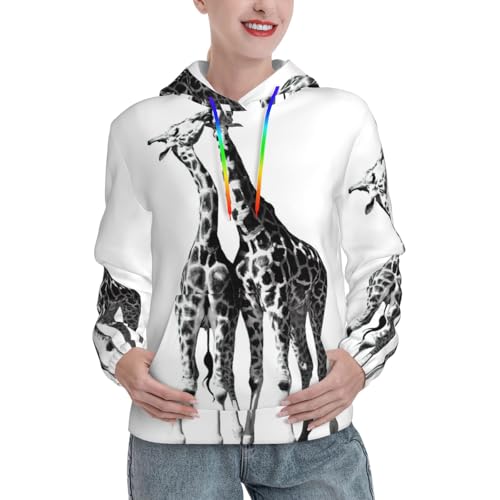 Sweat à capuche imprimé girafe, le cadeau d'automne idéal pour femme