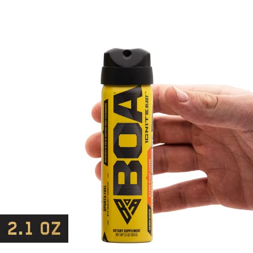 Boa Ignite Blast – Oral Aerosol Rapid Energy Solution – Pre Workout With Caffeine, B Vitamins, Electrolytes, Carbohydrates (Citrus Flavor) #TOP7