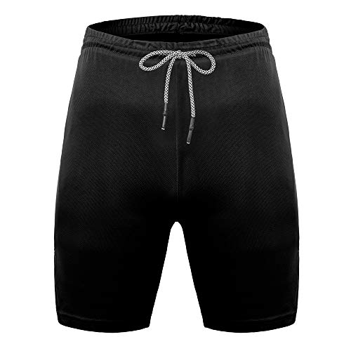 Hometa short masculino 2 em 1 para treino, corrida, treino, academia, ginástica, 18 cm, short esport
