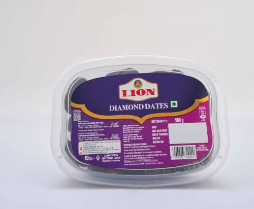 Image of LionDates Diamond Safawi Dates 500g Pack - Healthy & Nutritious Snack - Rich In Vitamins & Minerals - Saudi Arabia Khajoor Dry Fruits Pack
