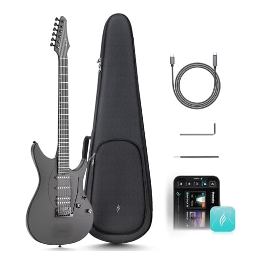 Enya Guitarra eléctrica Inspire 39" Smart Guitarra eléctrica de fibra de carbono con altavoz inalámbrico de 15 W, 20 sonidos diferentes