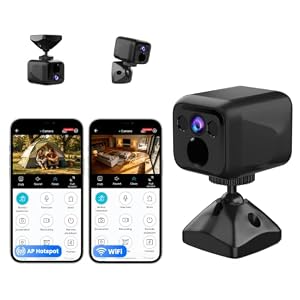 Mini Überwachungskamera Innen Ohne WLAN, WiFi & AP Modus, 160 Tage Standby