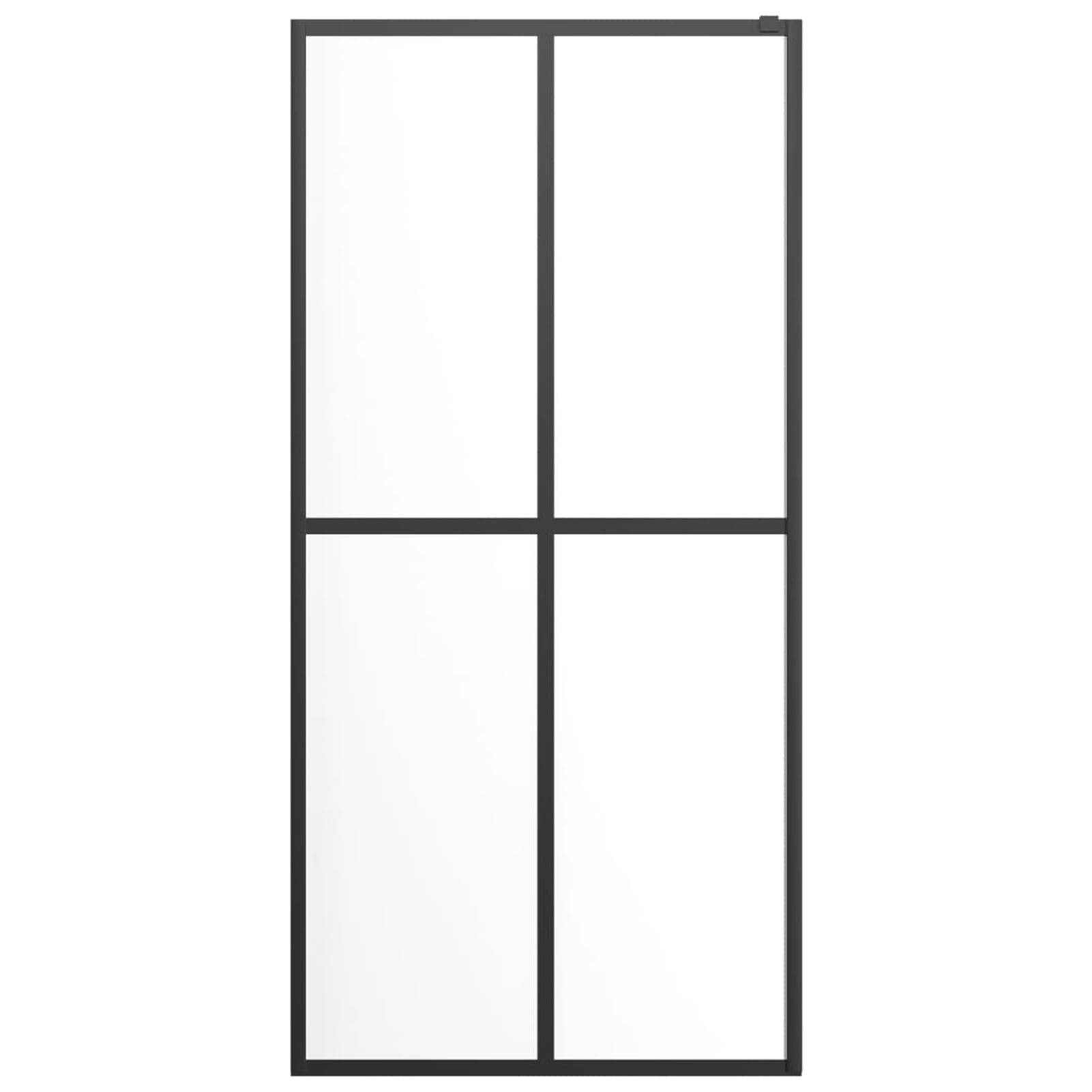 Mampara Ducha con Estante Vidrio ESG y Aluminio Negro 80x195 cm, Mampara Bañera, Mampara Baño Ducha, Cabina De Ducha, Mampara Baño - 3185446