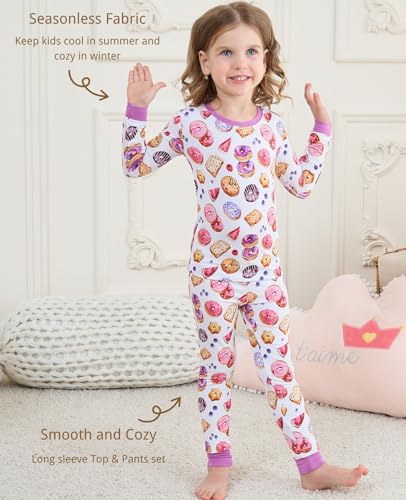 Image of Toddler Boys Girls Clothes, Viscose Made from Bamboo, Long Sleeve Clothing Top and Pants Set Kids Outfit