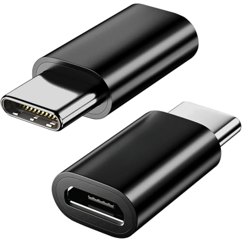 Micro USB to USB C Adapter 2 Pack, USB Type C Male to Micro USB Female Adapter USB C Adapter Compatible with Samsung Galaxy, Huawei, Type-C Phones, Tablets and More
