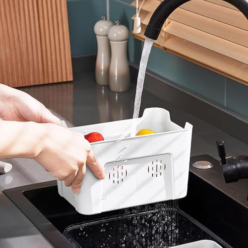 Image of Vasukie Divided Fridge Storage Boxes With 4 Serving Veggie Tray with Lid and Handle, Fridge Organizer with Removable 4 Compartment, Fridge Storage Containers (4 Large Compartment-1PC)