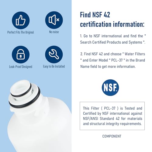 Image of 12033030 Refrigerator Water Filter, Replacement for Bosch Ultra Clarity Pro BORPLFTR50, 11032531, 11025825, 12028325, BORPLFTR55, WFC100MF, WFS200MF, B36CT80SNS, B36CL80ENS (White, 3 Pack)