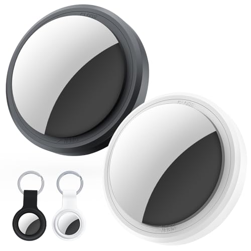 2-Pack Air Tracker Tags Compatible with Apple Find My (iOS Only), Bluetooth Tracker, Smart Keys Finder and Item Locator with Waterproof Case for Wallet Luggage Backpack (Android Need Download App)