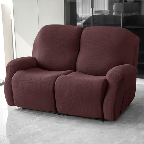 Funda reclinable impermeable elástica para renovar un sofá de 2 plazas dañado 3