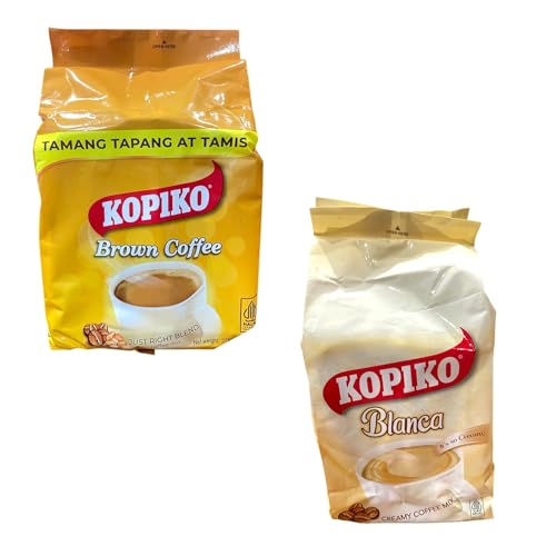 KOPIKO coffee mix 【 ブラウン + ブランカ 】お試し 2種 各1袋 来客用 インスタントコーヒー 7RabbitRiograndeオリジナルステッカー付 【商標登録番号 第6667215】