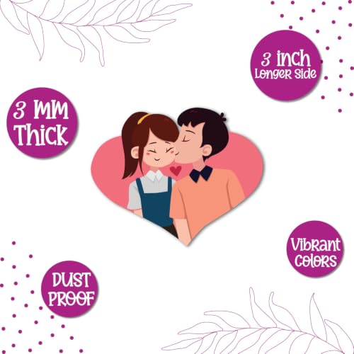 Image of Bhai Please Love Couple Theme Wooden Fridge Magnet - Couple Gift