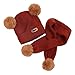 Produktbild Koojawind StrickmüTze Warmer Schal Baby WollmüTze Zweiteiler FüR Baby Kind, Unisex Junge MäDchen Kleinkind Winter Warmer Strickschal Pom Pom MüTze Schal Set, Tolles Neujahrsgeschenk FüR Baby Kinder