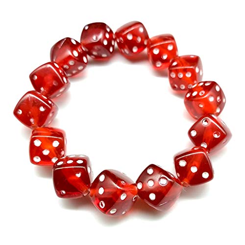 Gergxi Colorful Acrylic Dice Beads Stretch Bracelets Funny Game Lucky Dice Bracelets