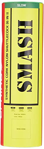 Li-Ning Smash Nylon Badminton Shuttlecocks (Yellow, Slow Speed) | Extreme Durability | Synthetic Cork 2 41unI0PP lL