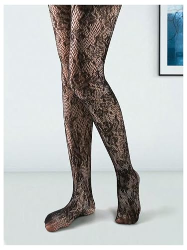 Image of Milumia Women's Floral Lace Tights Y2k Patterned Fishnet Pantyhose Sexy Stockings