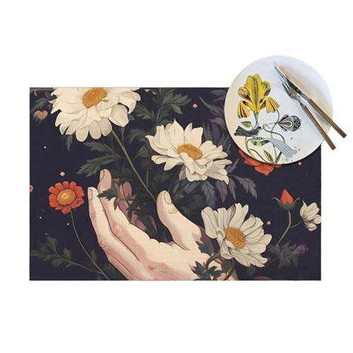 Sets de table lavables PVC tissé anti-tache pour protéger la table - 8