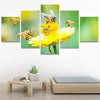 SIGNWIN 5 Panel Canvas Wall Art Modern Art Ants Butterfly Colorful Insects Minimalist Multicolor Photography for Home Decorations Ready to Hang - 60
