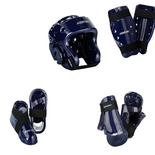 8 piece Karate Taekwondo Sparring Gear Combo Set (Blue Child 1-2 Shoe Child Gloves)