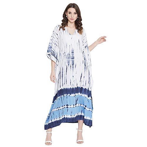 Image of Oussum Women Kaftan Plus Size Polyester Summer Lightweight Caftan Swimsuit Cover Ups Maxi African Mumu Lounge House Dress