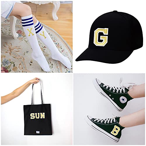 Jongdari Iron On Letters, 52 Pcs Alphabet Patches With Ironed Adhesive, Decorate Repair Patches For Shirts Jackets Hats Jeans Shoes Bags(Gold) #TOP7