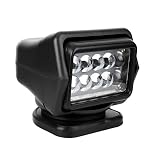 Boat Spotlight, 50W Led 6000K Waterproof Remote Control Spot Light 6500LM 12V/24V Dc Universal Marine Searchlight with Stainless Steel Mounting Bracket for Boats Engineering/Off-Road Vehicles
