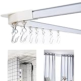Ceiling Shower Curtain Track, 18''-72'' Aluminum Never Rust Non Slip Curtain Rail for Window: Enough...