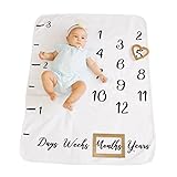 Baby Milestone Monthly Blanket | Premium Thick Fleece for Newborn, Toddler, Girl or Boy | Photography Backdrop for Pictures | Free Photography eBook | Baby Shower Gift Backdrop for Moms.