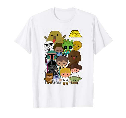 T-shirt Star Wars imprimé personnage mignon vêtement coton col rond