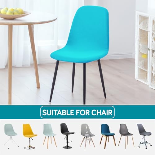 Image of HOKIPO 'SereneSolids' 140 GSM Shell Chair Cover, Mid Century Modern Dining Chair Cover, Pack of 1, Sky Blue (AR-6248-SBL)