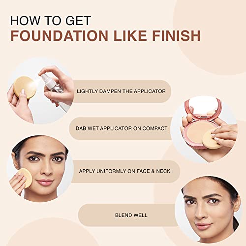 Image of Lakme Unreal Dual Cover Pressed Powder, 2 In 1 Compact + Foundation, Non Cakey Coverage, Lightweight & Long Lasting Compact, 34 Almond,9g (Pack of 2)