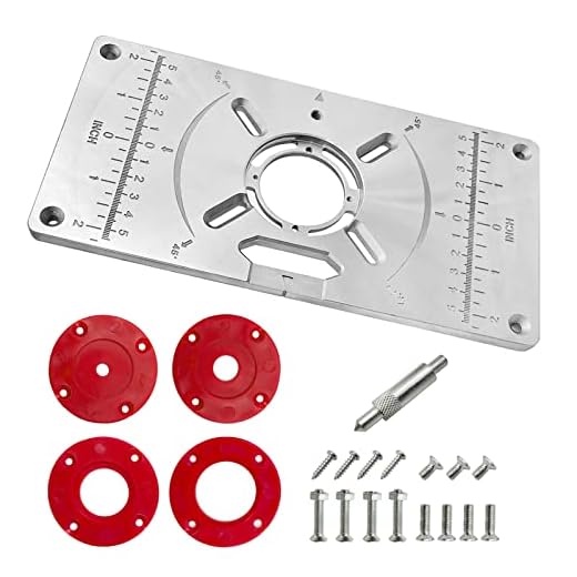 QYQRQF Router Plate, Aluminum Router Table Plate for Woodworking Router Table Insert Plate for Trim Routers Wood Trimming Milling Tools with Accessories (Red）