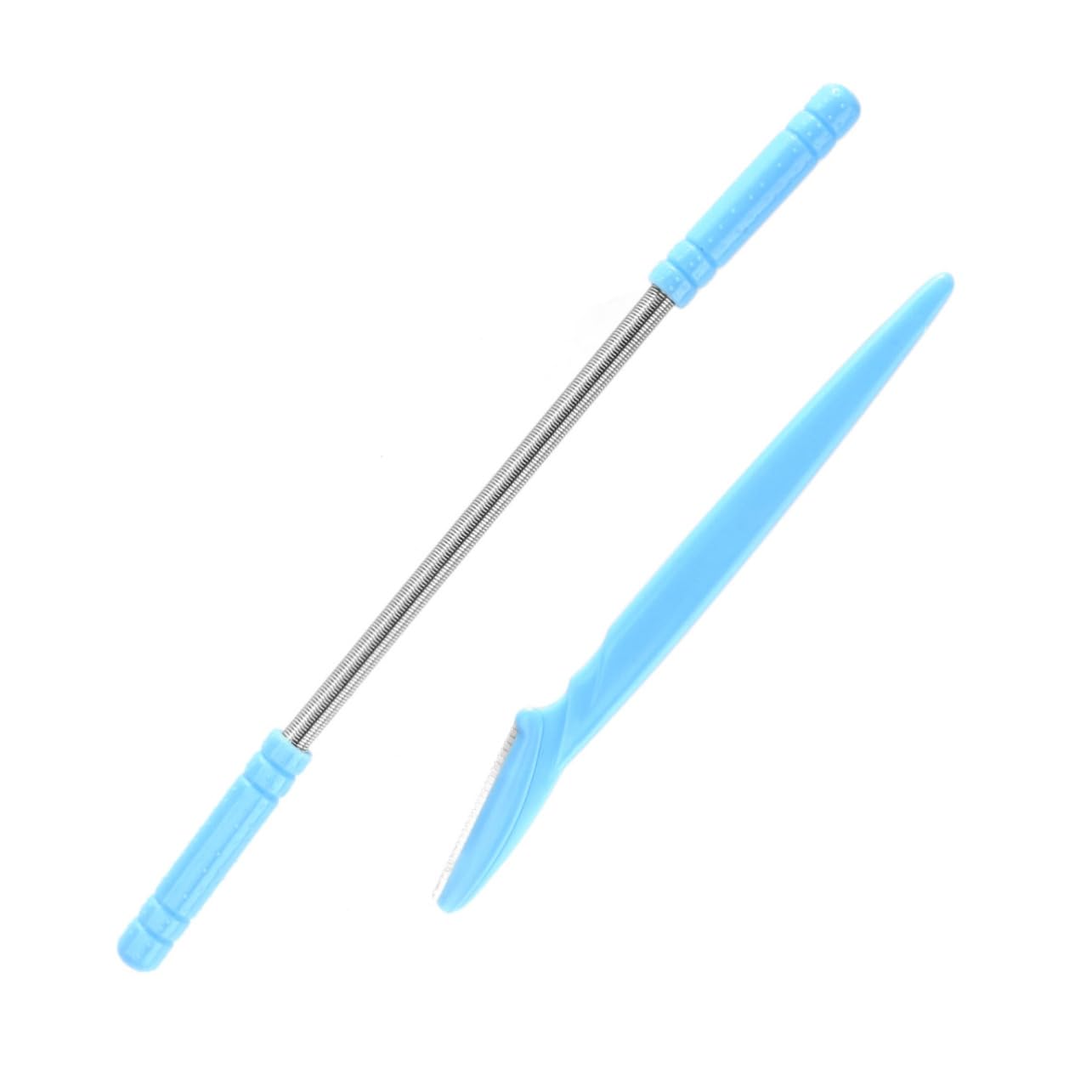 Baluue 2pcs Facial Hair Remover Set Eyebrow Shaper Razor Spring Hair Removal for Women Threaded Spring and Razor