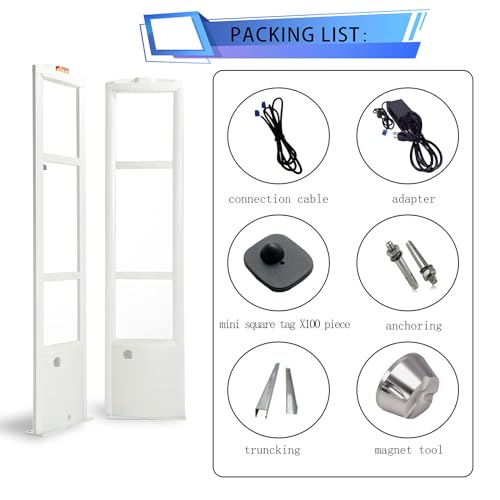 Gerrit Complete Retail Anti-Theft Equipment For Cloth Rf8.2Mhz Store Security Tags Antenna 2 Piece+ 100 Hard Tag With Pins+Tag Magnet Tool Eas Systems Alarm With Sound Light thumb #1