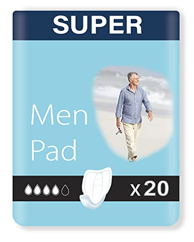 20 x Incontinence Pads Men with Adhesive Strip | Provides Extra Protection and Maximum Dryness | Mens Incontinence Pads | Anatomical Shaped | Pads for Men | Bladder Weakness Pads Men | (1 Pack of 20)