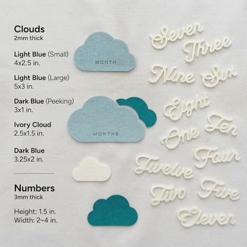 Image of Cloud Baby Monthly Milestone Signs, First Year Photo Prop Cards, Newborn Birth Announcement, Growth Tracking, Gender Neutral Baby Shower, Newborn Baby Gift, Pregnancy Journey and Baby Gift