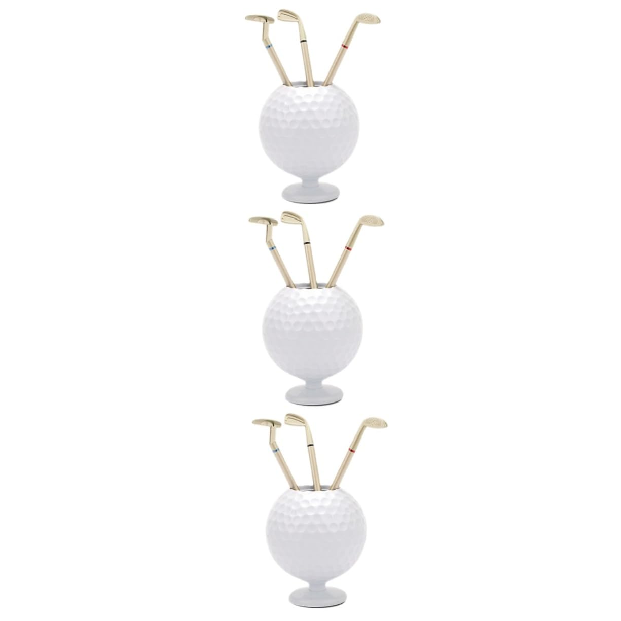 OSALADI 3 Set Portapenne Palla Golf Organizer per Scrivania Gadget Ufficio Cool per Casa Hotel e Ufficio per Appassionati Golf