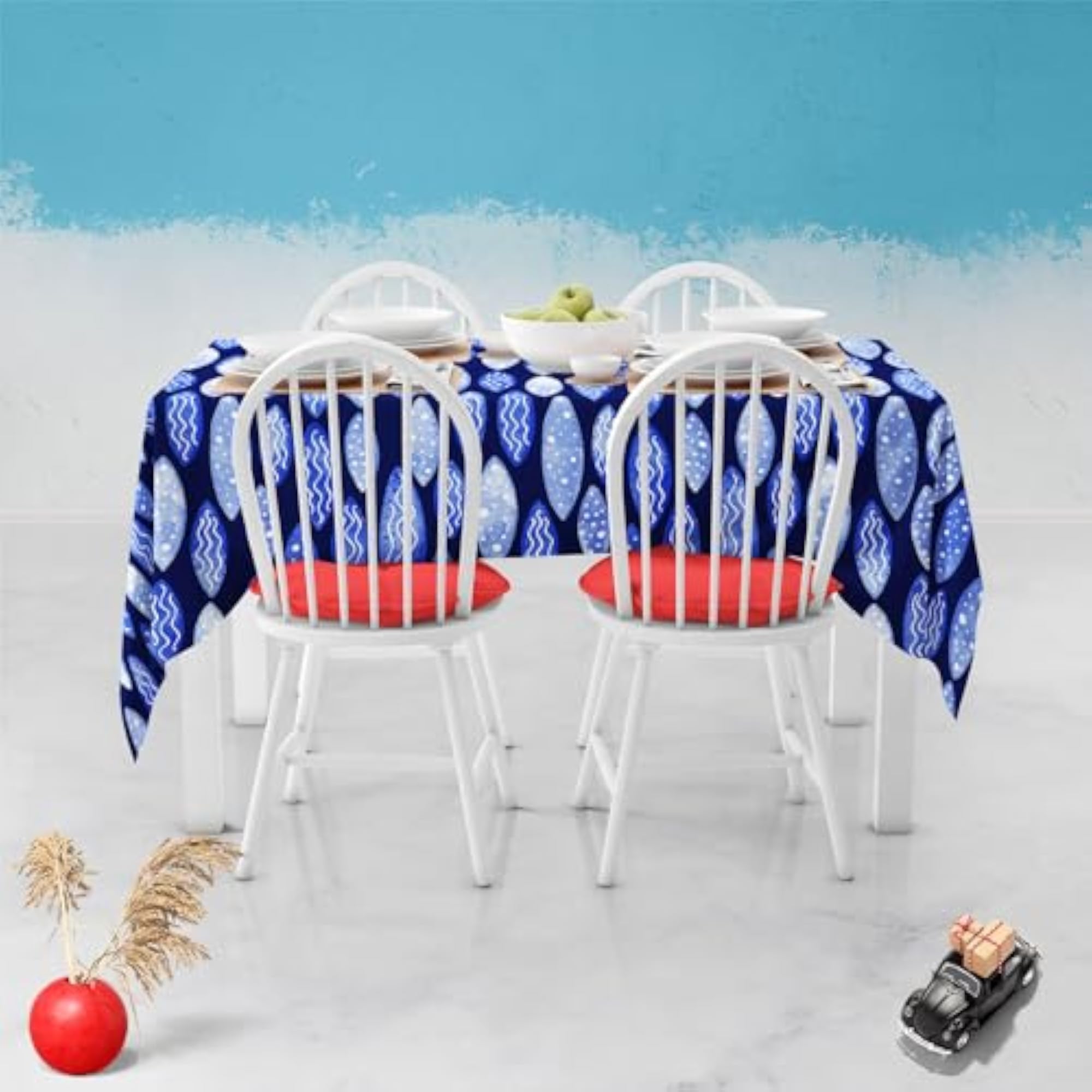 Spots & Waves D1 Table Cloth Cover for Dining & Center Table