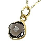 新宿銀の蔵 スモーキークォーツ K18 ゴールド コーティング シルバー925 ネックレス 40cm レディース 天然石 18金 18k イエローゴールド