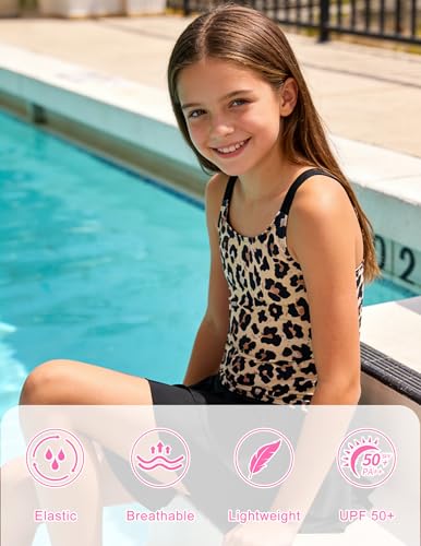 Image of ALISISTER Girls Tankini Swimsuit Two Piece Bathing Suits Summer Beach Swimwear with Shorts for 7-12 Years