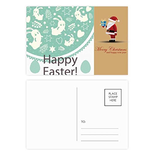 Cartes postales Happy Easter lapin vert pour décorer votre table de Pâques en lot de 20