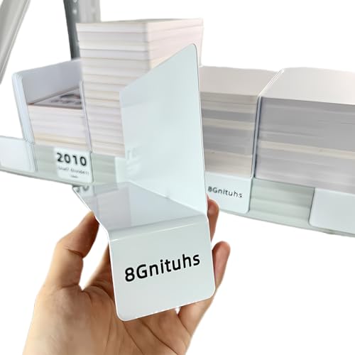 8Gnituhs 20 Unidades de 20 x 10 cm, 1 mm, separadores de Carpetas de PVC, separadores de Archivos, separadores de Etiquetas, separadores de estantes, Logotipos, inventario, letreros de almacén.